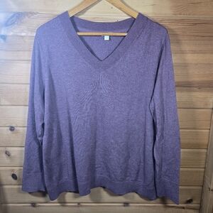 J. Jill Knit Pullover Sweater Lavender Purple Womens 2XL XXL Cotton Blend